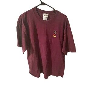 Vintage Walt Disney World Mickey Mouse Embroidered XL Shirt 90s Red